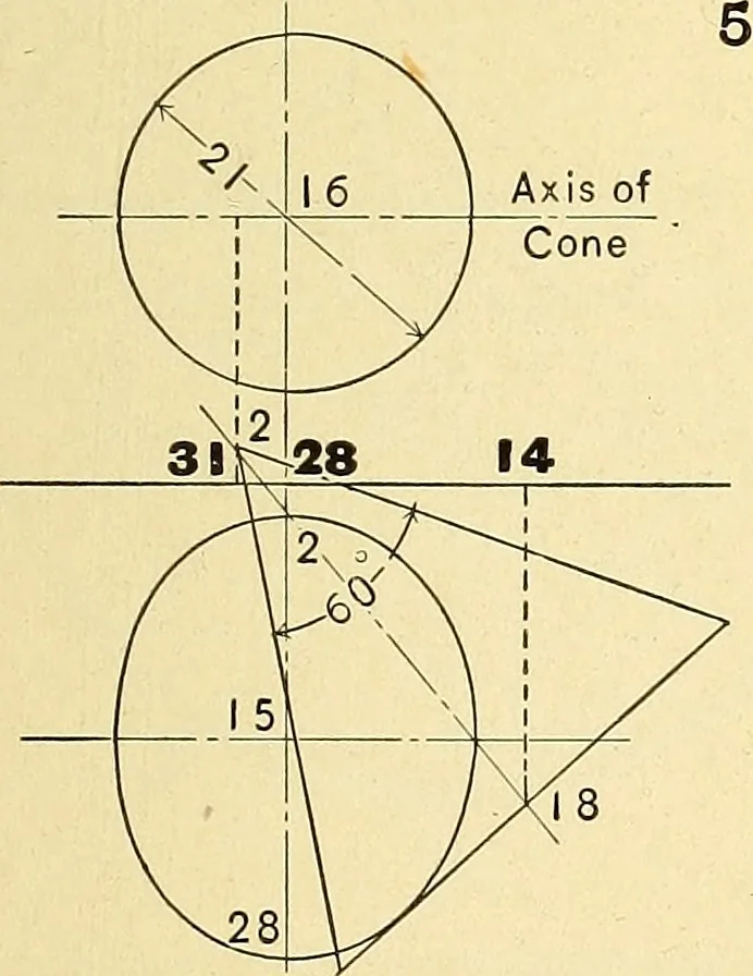 An illustration from Descriptive geometry, 1909, leaf 178