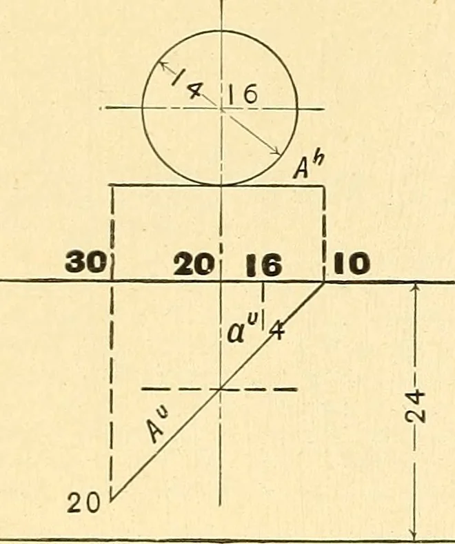 An illustration from Descriptive geometry, 1909, leaf 181