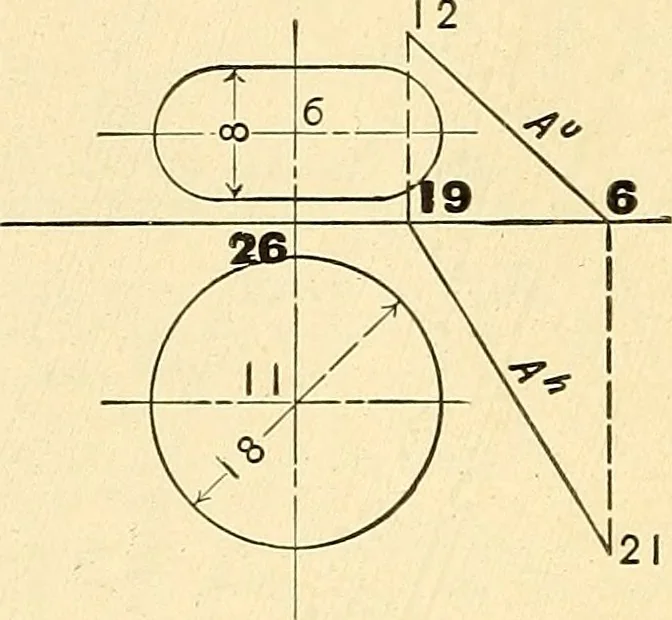 An illustration from Descriptive geometry, 1909, leaf 181