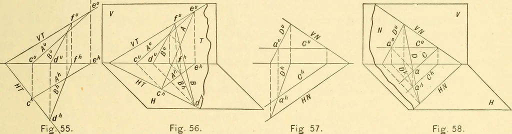 An illustration from Descriptive geometry, 1909, leaf 36