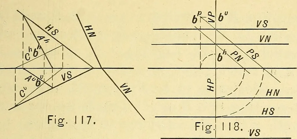 An illustration from Descriptive geometry, 1909, leaf 70