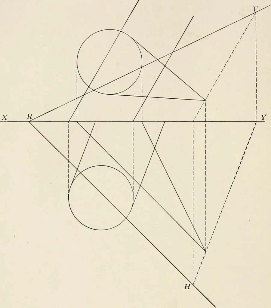 An illustration from Descriptive geometry for students in engineering science and architecture; a carefully graded course of instruction, 1915, leaf 119