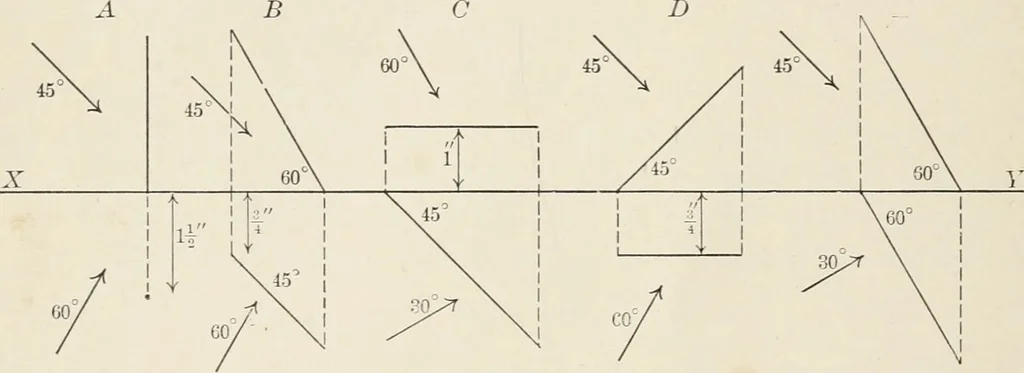 An illustration from Descriptive geometry for students in engineering science and architecture; a carefully graded course of instruction, 1915, leaf 31