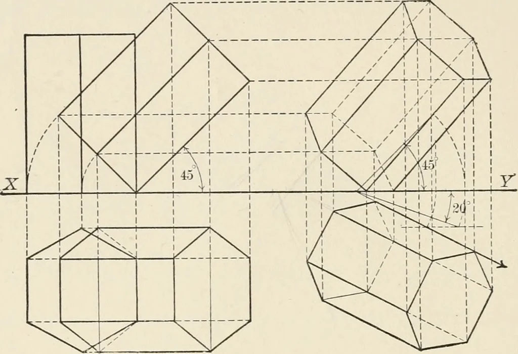 An illustration from Descriptive geometry for students in engineering science and architecture; a carefully graded course of instruction, 1915, leaf 41
