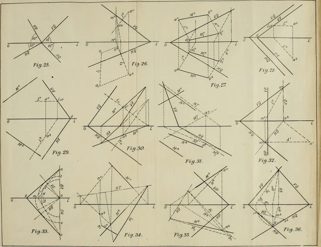 An illustration from Descriptive geometry; with numerous problems and practical applications, 1922, leaf 138