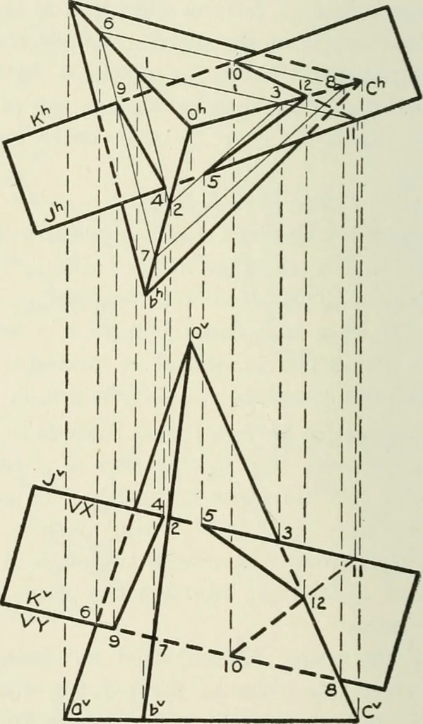 An illustration from Descriptive geometry, 1918, leaf 133