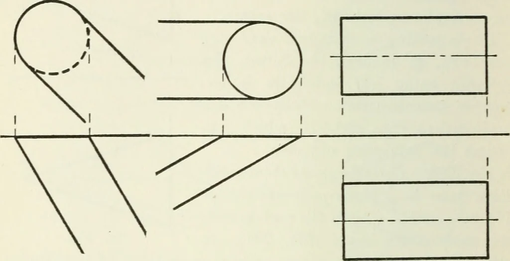 An illustration from Descriptive geometry, 1918, leaf 203