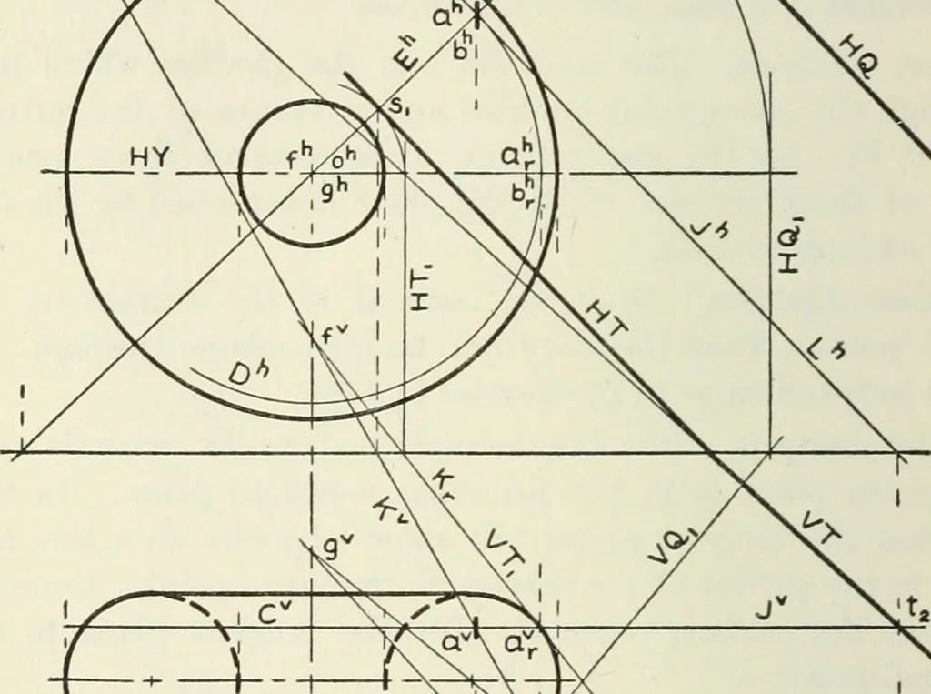 An illustration from Descriptive geometry, 1918, leaf 229