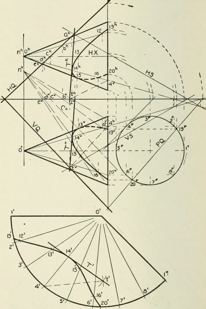 An illustration from Descriptive geometry, 1918, leaf 249