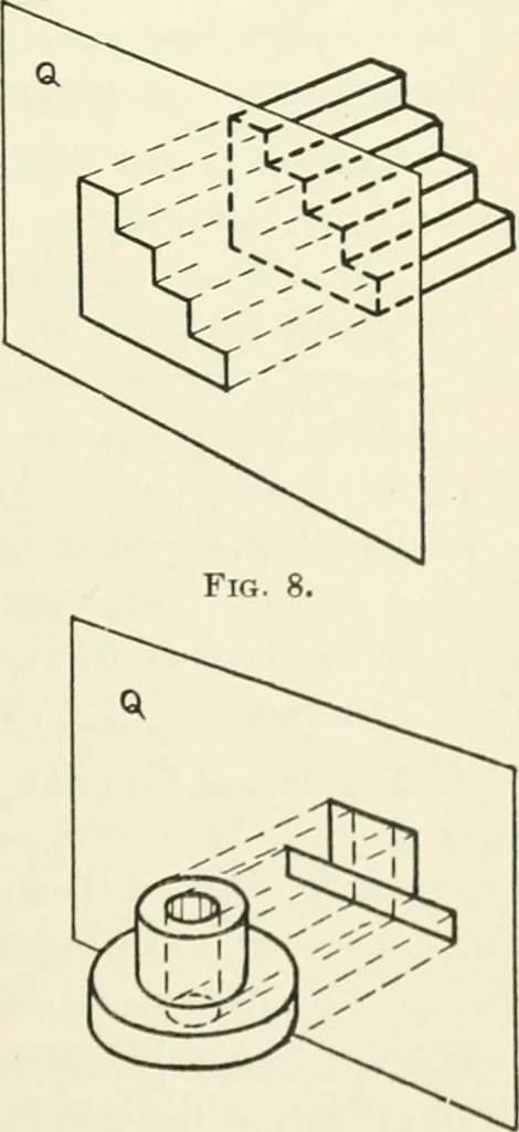 An illustration from Descriptive geometry, 1918, leaf 26
