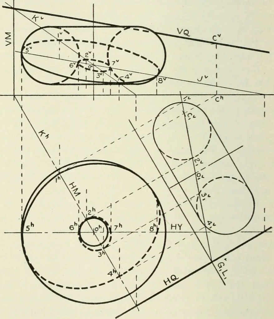 An illustration from Descriptive geometry, 1918, leaf 273