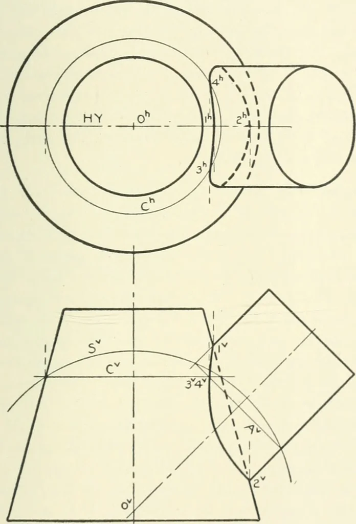 An illustration from Descriptive geometry, 1918, leaf 302