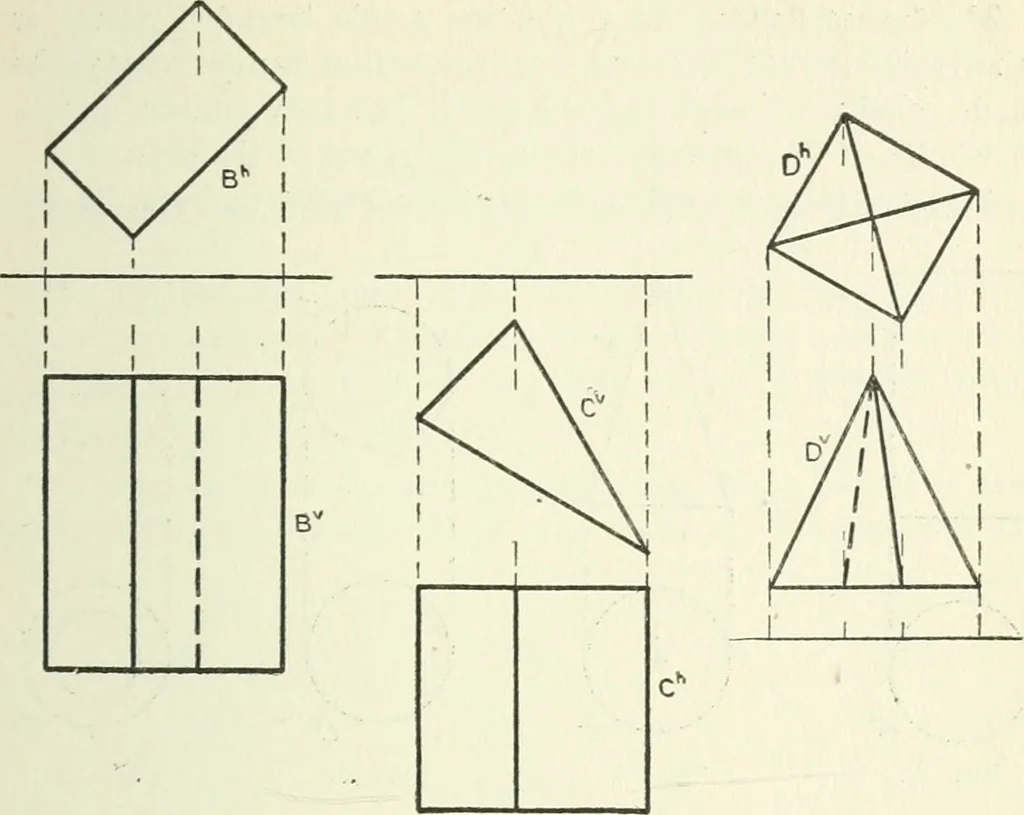 An illustration from Descriptive geometry, 1918, leaf 38