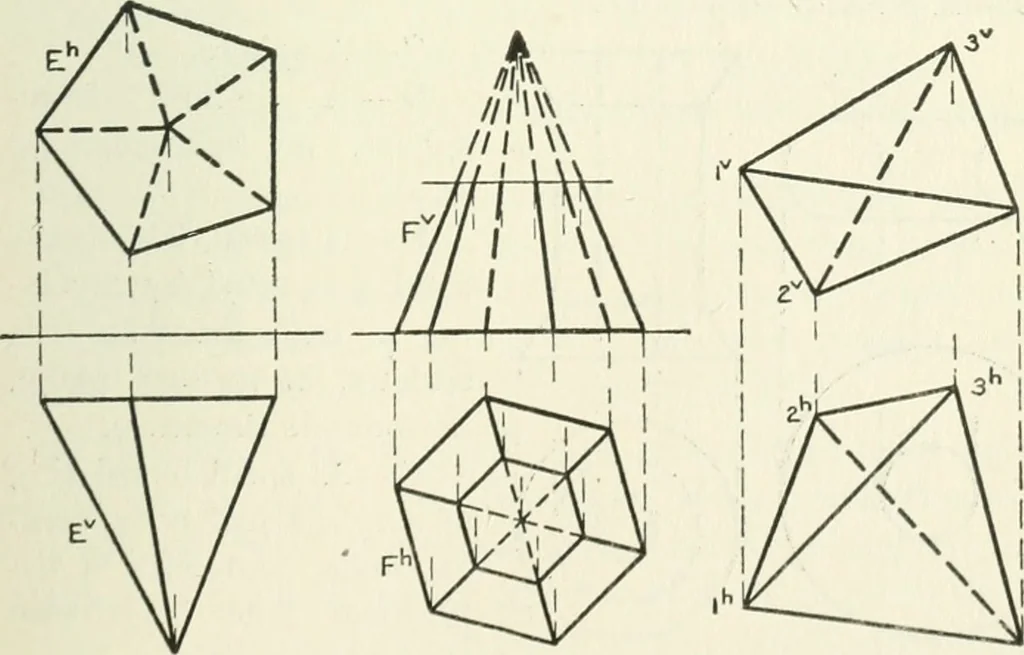 An illustration from Descriptive geometry, 1918, leaf 38