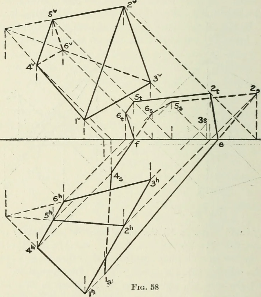 An illustration from Descriptive geometry, 1918, leaf 49