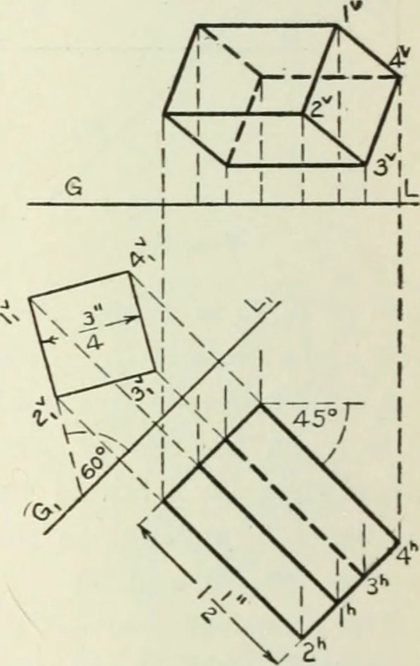 An illustration from Descriptive geometry, 1918, leaf 71