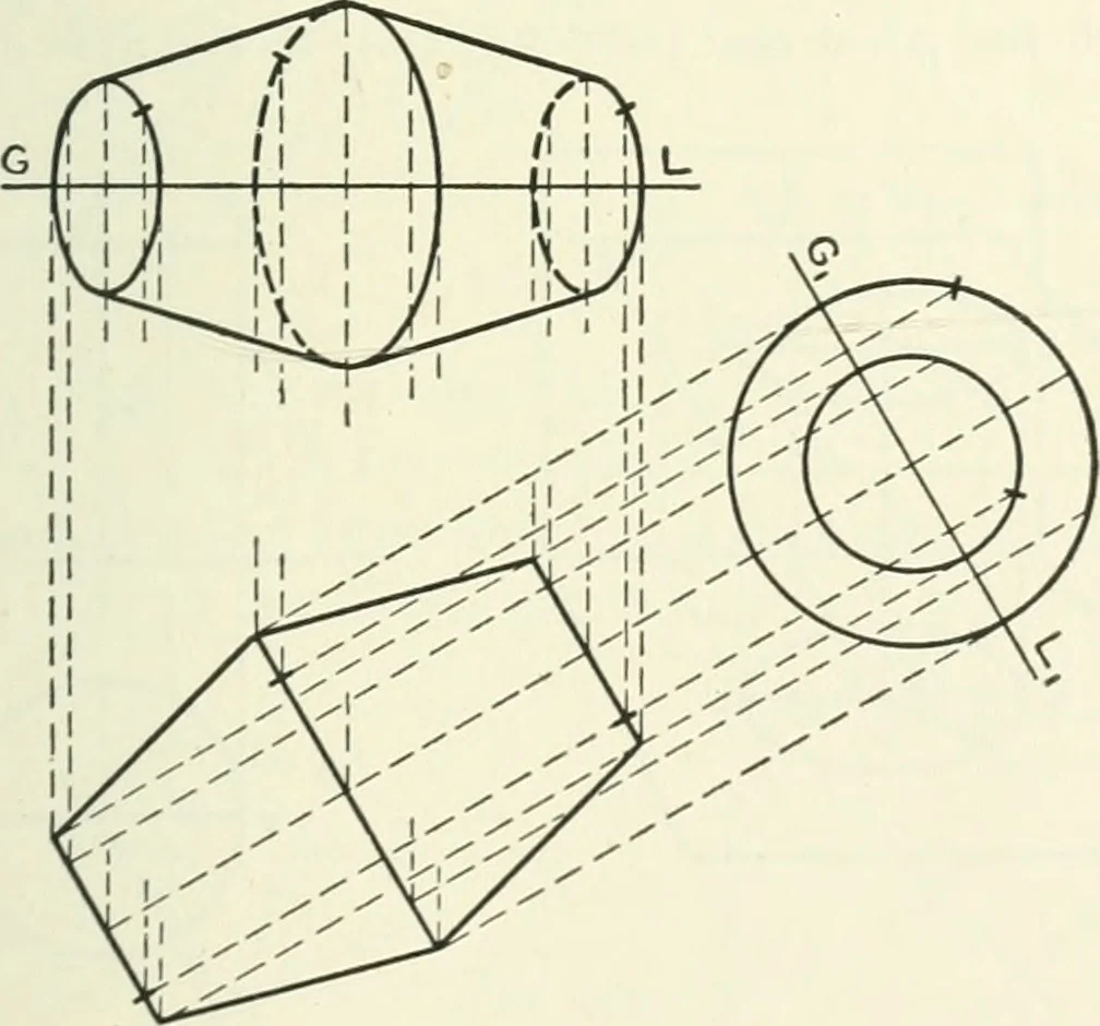 An illustration from Descriptive geometry, 1918, leaf 72