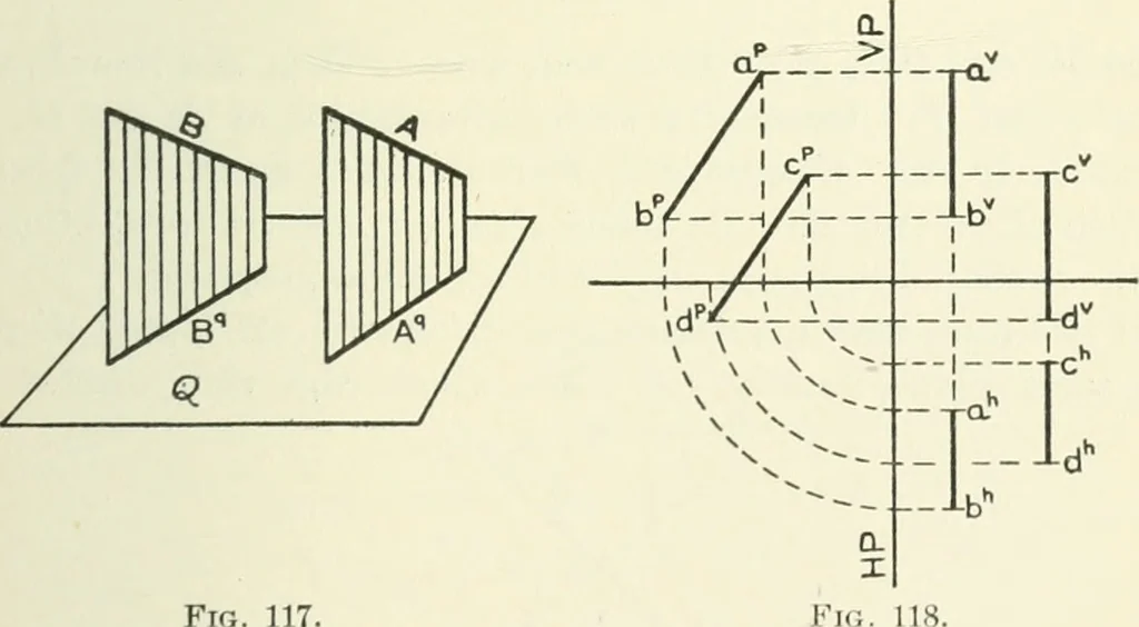 An illustration from Descriptive geometry, 1918, leaf 92