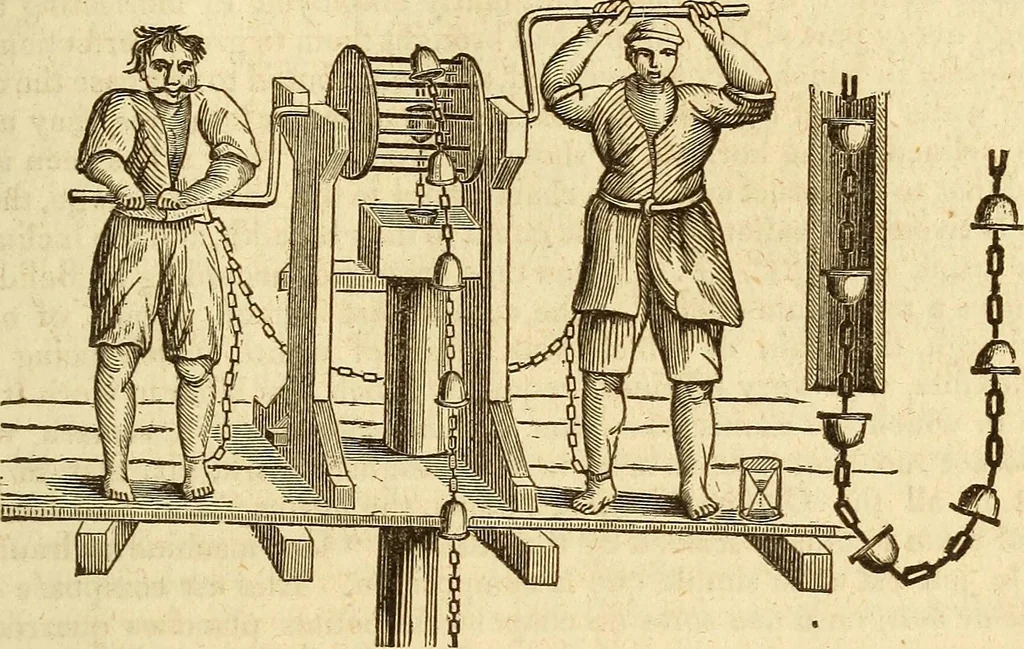 An illustration from A descriptive and historical account of hydraulic and other machines for raising water, 1850, leaf 177