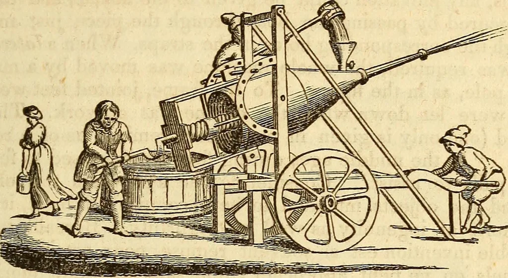 An illustration from A descriptive and historical account of hydraulic and other machines for raising water, 1850, leaf 341