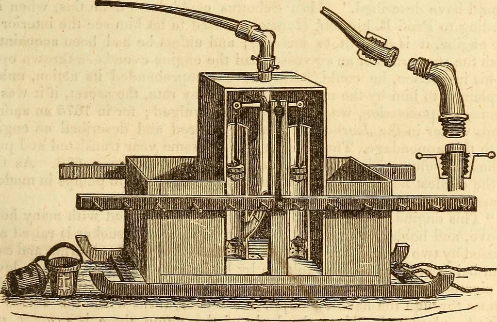 An illustration from A descriptive and historical account of hydraulic and other machines for raising water, 1850, leaf 349