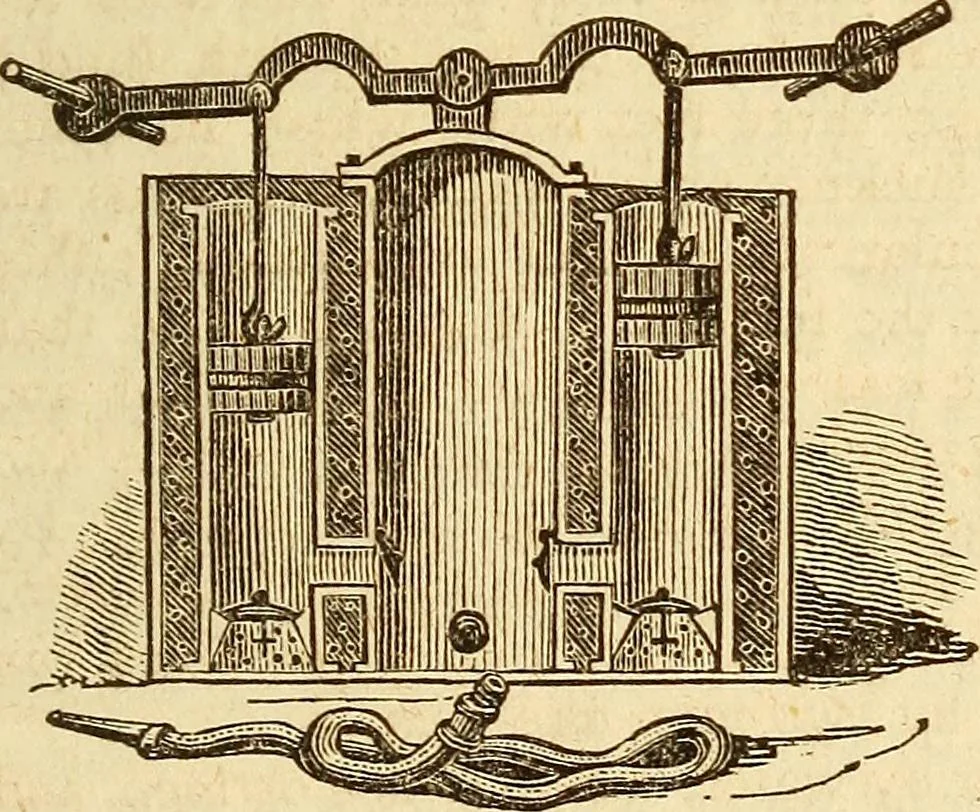 An illustration from A descriptive and historical account of hydraulic and other machines for raising water, 1850, leaf 355