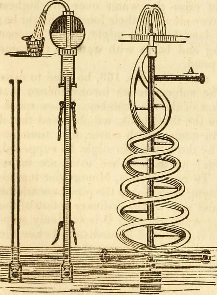 An illustration from A descriptive and historical account of hydraulic and other machines for raising water, 1850, leaf 396