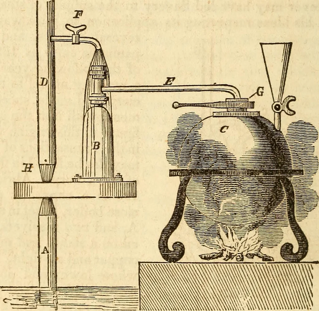 An illustration from A descriptive and historical account of hydraulic and other machines for raising water, 1850, leaf 480