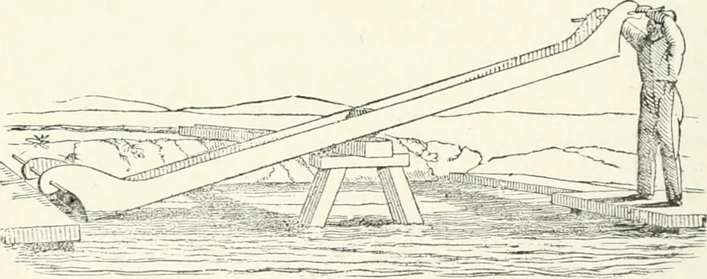 An illustration from A descriptive and historical account of hydraulic and other machines for raising water, ancient and modern : with observations on various subjects connected with the mechanic arts: including the progressive development of the steam engine, 1876, leaf 102