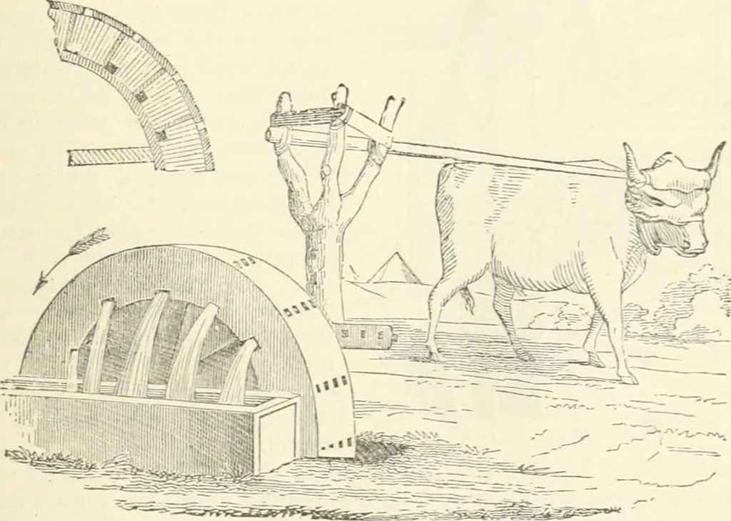 An illustration from A descriptive and historical account of hydraulic and other machines for raising water, ancient and modern : with observations on various subjects connected with the mechanic arts: including the progressive development of the steam engine, 1876, leaf 127