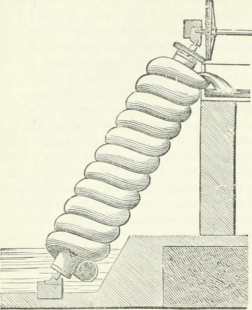 An illustration from A descriptive and historical account of hydraulic and other machines for raising water, ancient and modern : with observations on various subjects connected with the mechanic arts: including the progressive development of the steam engine, 1876, leaf 152