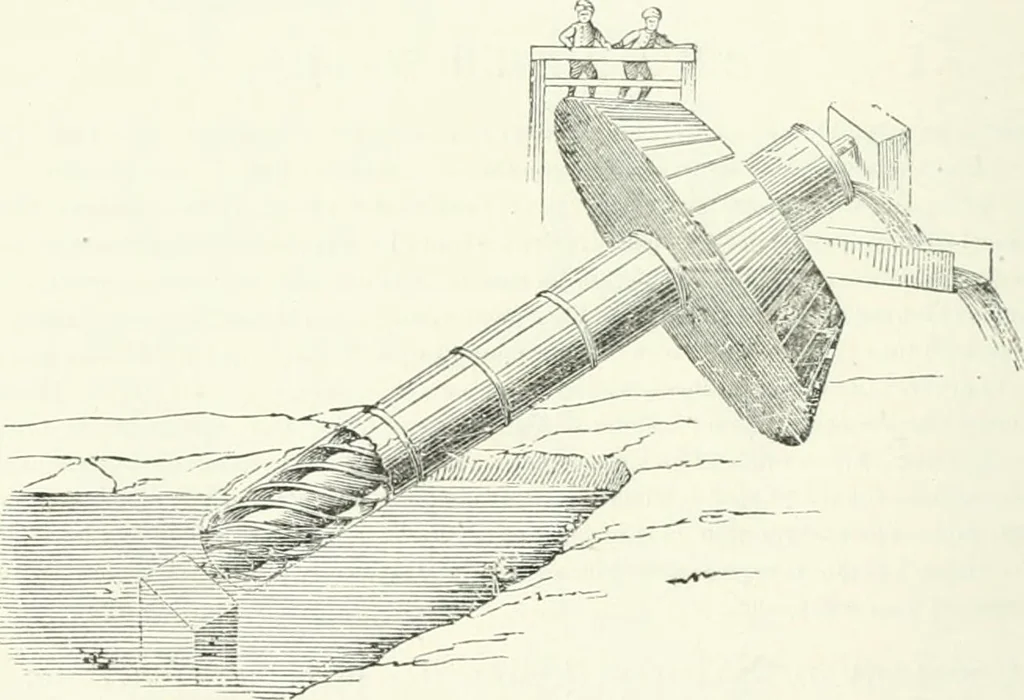 An illustration from A descriptive and historical account of hydraulic and other machines for raising water, ancient and modern : with observations on various subjects connected with the mechanic arts: including the progressive development of the steam engine, 1876, leaf 152