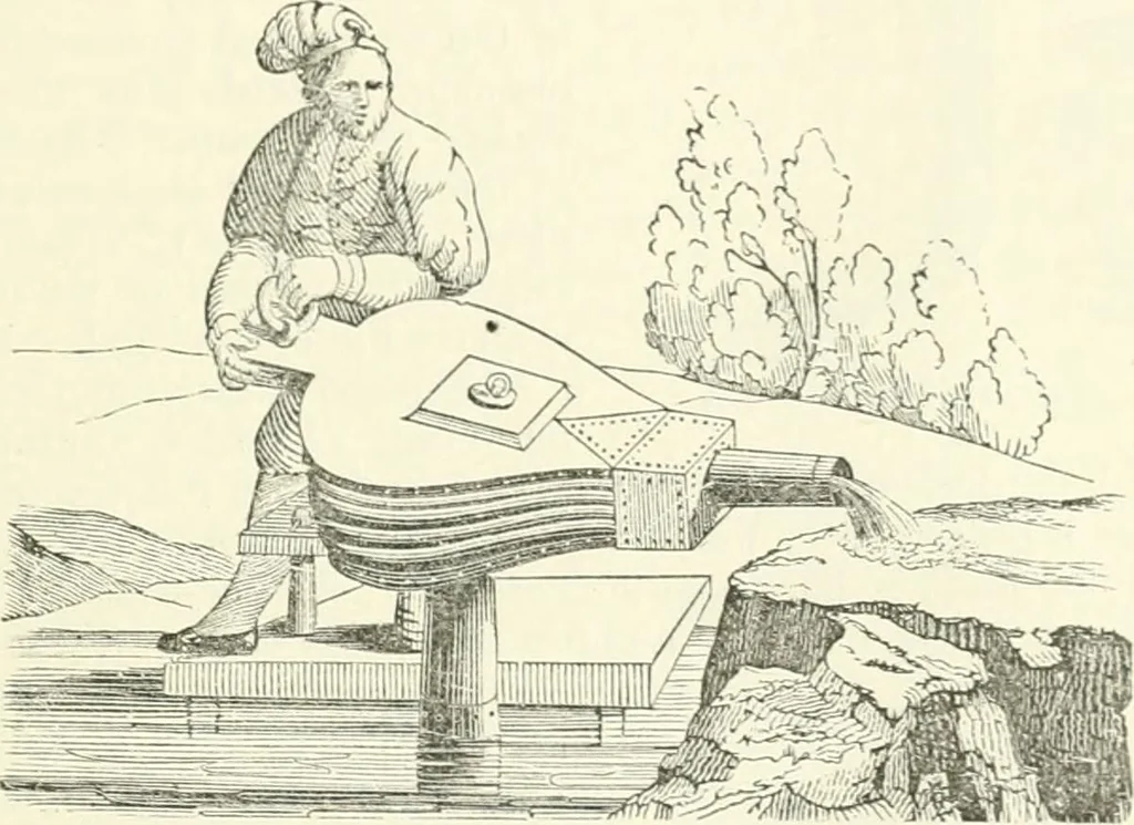 An illustration from A descriptive and historical account of hydraulic and other machines for raising water, ancient and modern : with observations on various subjects connected with the mechanic arts: including the progressive development of the steam engine, 1876, leaf 221