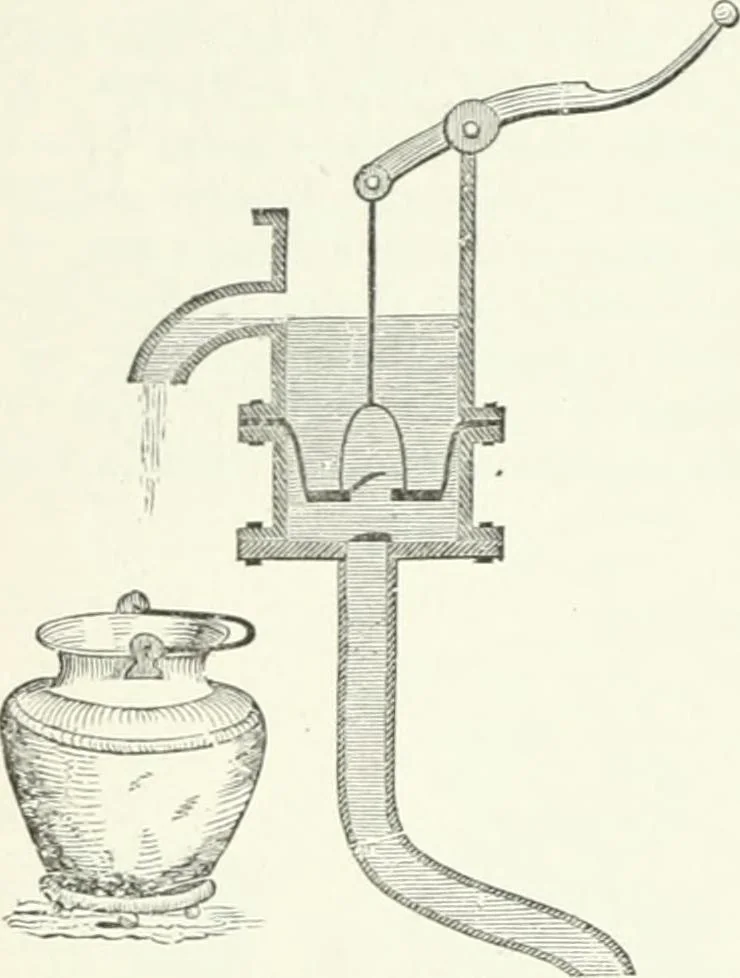 An illustration from A descriptive and historical account of hydraulic and other machines for raising water, ancient and modern : with observations on various subjects connected with the mechanic arts: including the progressive development of the steam engine, 1876, leaf 222