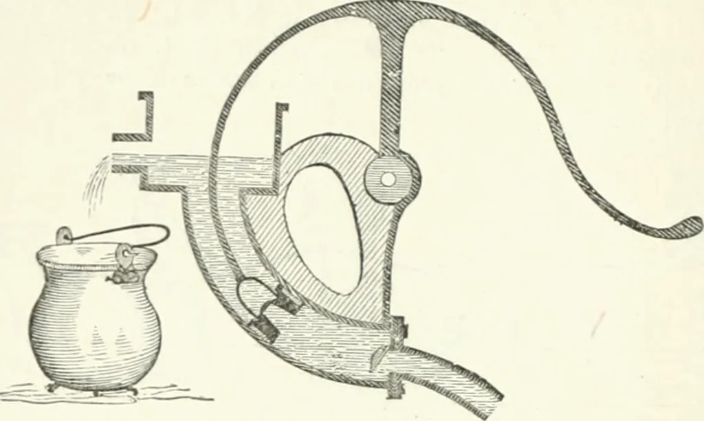 An illustration from A descriptive and historical account of hydraulic and other machines for raising water, ancient and modern : with observations on various subjects connected with the mechanic arts: including the progressive development of the steam engine, 1876, leaf 242