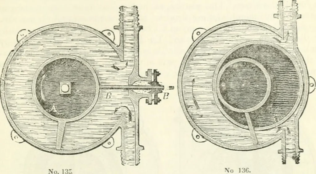 An illustration from A descriptive and historical account of hydraulic and other machines for raising water, ancient and modern : with observations on various subjects connected with the mechanic arts: including the progressive development of the steam engine, 1876, leaf 303
