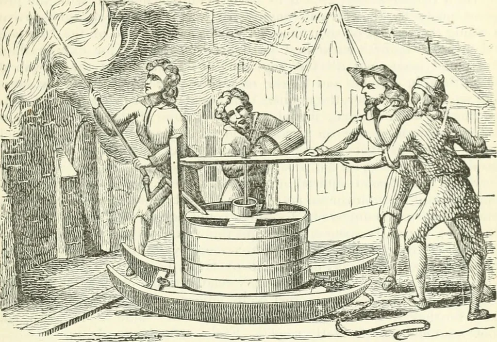 An illustration from A descriptive and historical account of hydraulic and other machines for raising water, ancient and modern : with observations on various subjects connected with the mechanic arts: including the progressive development of the steam engine, 1876, leaf 333