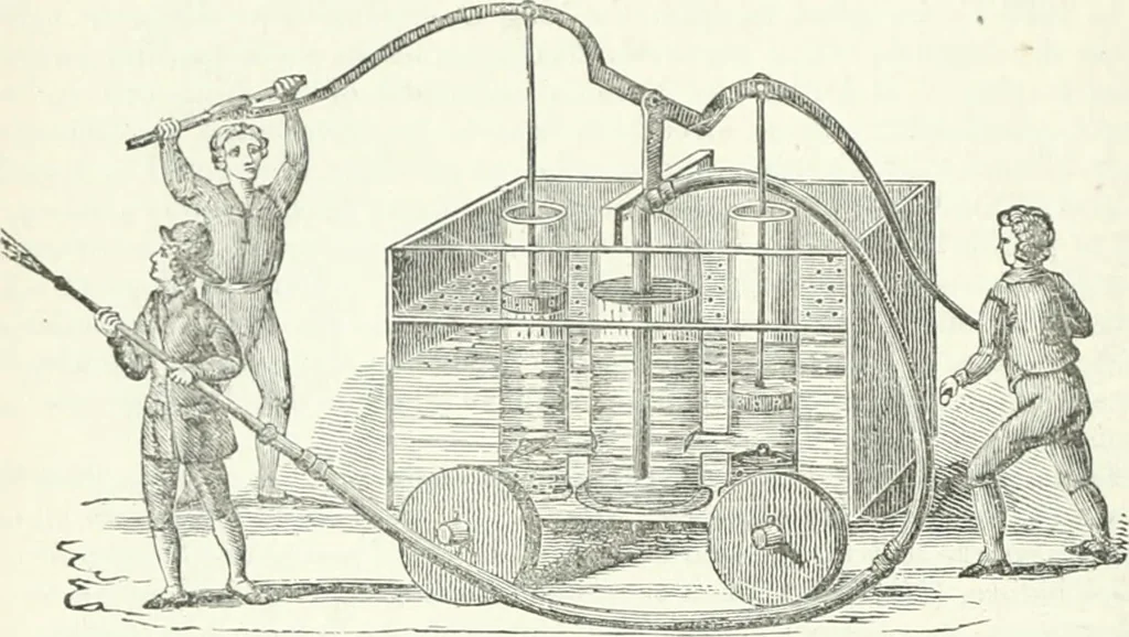 An illustration from A descriptive and historical account of hydraulic and other machines for raising water, ancient and modern : with observations on various subjects connected with the mechanic arts: including the progressive development of the steam engine, 1876, leaf 346