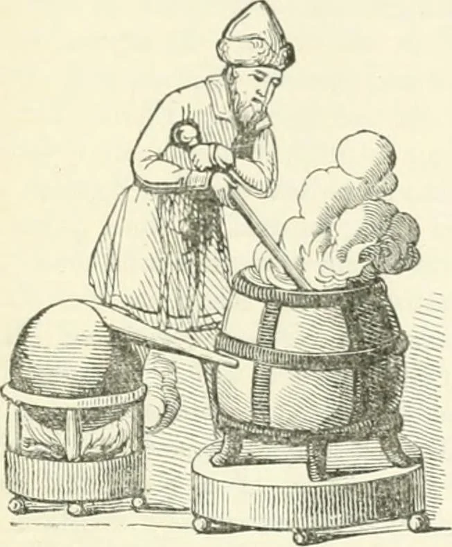 An illustration from A descriptive and historical account of hydraulic and other machines for raising water, ancient and modern : with observations on various subjects connected with the mechanic arts: including the progressive development of the steam engine, 1876, leaf 411
