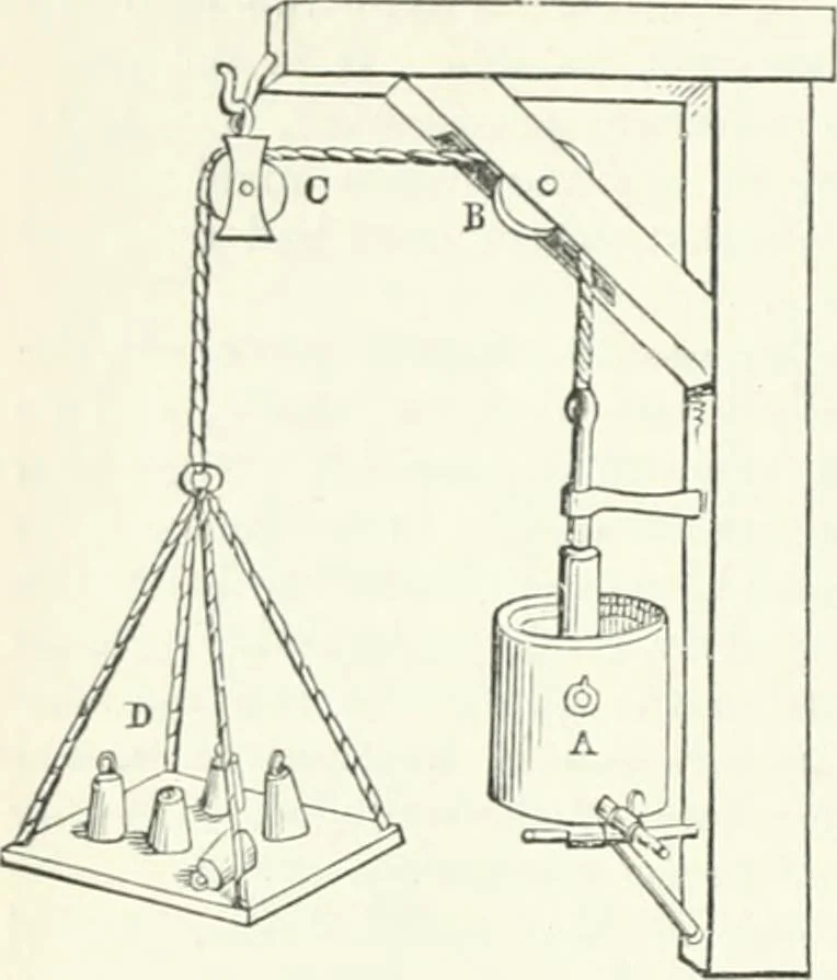 An illustration from A descriptive and historical account of hydraulic and other machines for raising water, ancient and modern : with observations on various subjects connected with the mechanic arts: including the progressive development of the steam engine, 1876, leaf 440