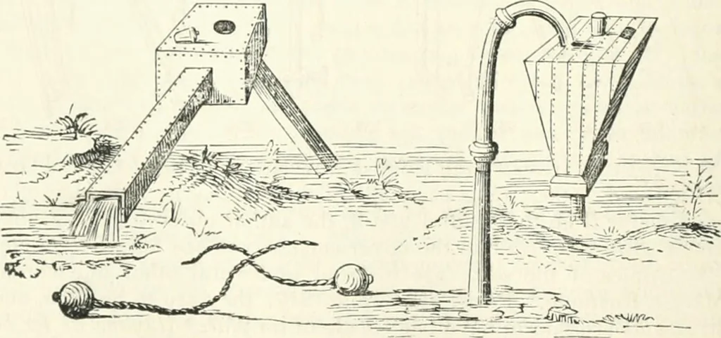 An illustration from A descriptive and historical account of hydraulic and other machines for raising water, ancient and modern : with observations on various subjects connected with the mechanic arts: including the progressive development of the steam engine, 1876, leaf 536