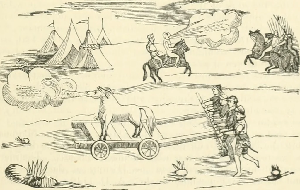 An illustration from A descriptive and historical account of hydraulic and other machines for raising water, ancient and modern : with observations on various subjects connected with the mechanic arts: including the progressive development of the steam engine, 1876, leaf 597
