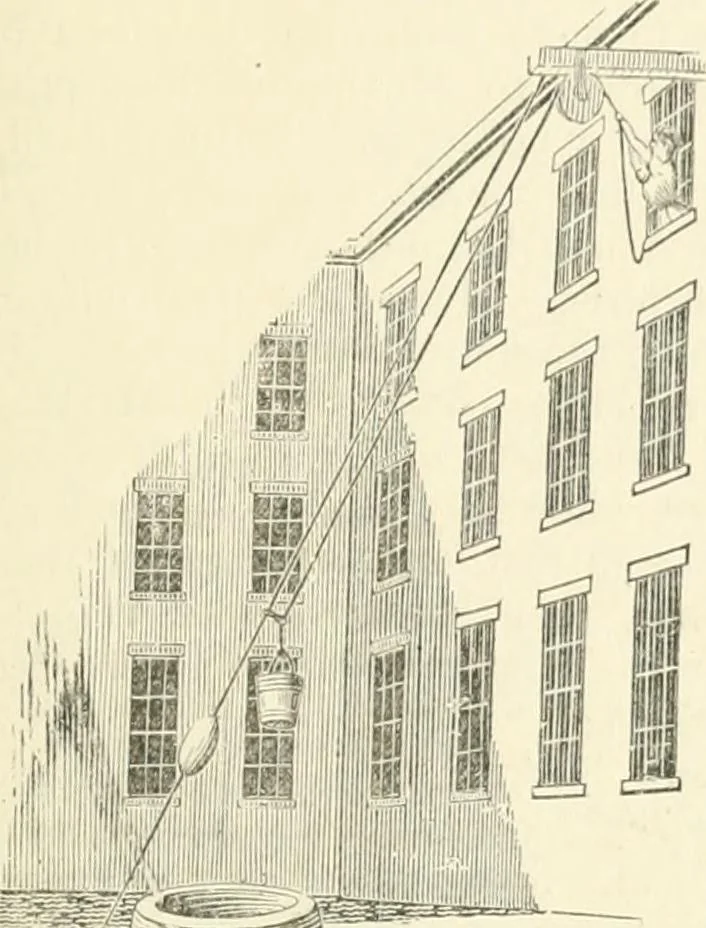 An illustration from A descriptive and historical account of hydraulic and other machines for raising water, ancient and modern : with observations on various subjects connected with the mechanic arts: including the progressive development of the steam engine, 1876, leaf 77