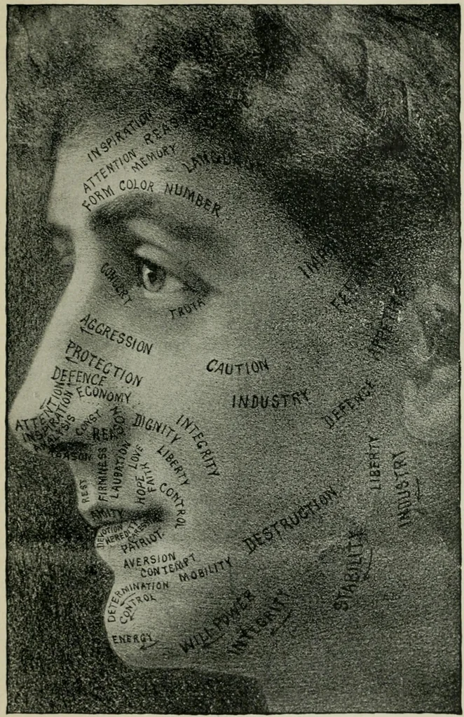 An illustration from Descriptive mentality from the head, face and hand, 1899, leaf 37