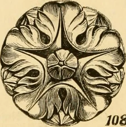 An illustration from Descriptive price list of patented artificial wood ornaments, for furniture manufacturers, architects, builders, interior decorators, stair builders, car builders, organ manufacturers, steamboat builders, etc. etc., 1871, leaf 11