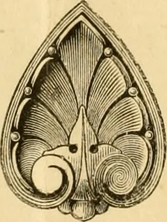 An illustration from Descriptive price list of patented artificial wood ornaments, for furniture manufacturers, architects, builders, interior decorators, stair builders, car builders, organ manufacturers, steamboat builders, etc. etc., 1871, leaf 17