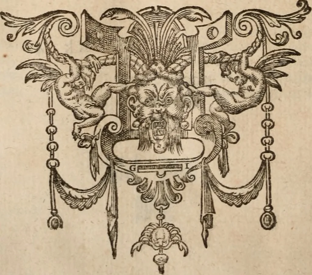 An illustration from De scriptoribvs ecclesiasticis liber vnvs, cvm adivnctis indicibvs vndecim, & breui chronologia ab orbe condito vsque ad annum M.DC.XII .., 1613, leaf 283