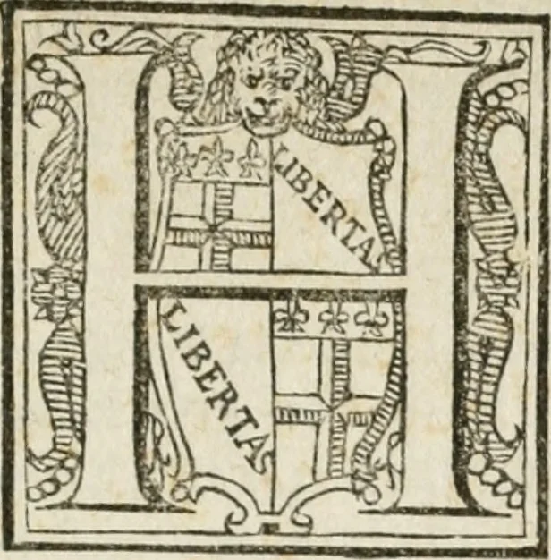 An illustration from Descrittione de gli apparati fatti in Bologna per la venvta di n. s. papa Clemente VIII. Con gli disegni de gli archi, statue, & pitture. Dedicata a gli ill.mi sig. del reggimento di Bologna, 1598, leaf 6