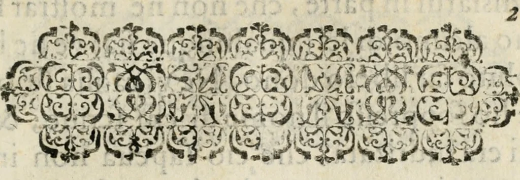 An illustration from Descrittione della festa fatta in Bologna nelle nozze de gli ill.mi sig.ri il sig. Piriteo Malvezzi et la signora donna Beatrice Orsina, il di XVIII. di novemb. M D LXXXIV, 1585, leaf 6