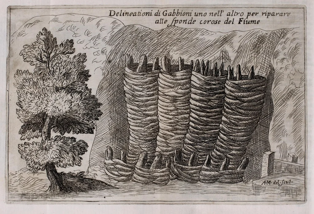 An illustration from Descrittione di diuersi ponti esistenti sopra li fiumi Nera e Teuere, con vn discorso particolare della nauigatione da Perugia a Roma, 1676, leaf 72